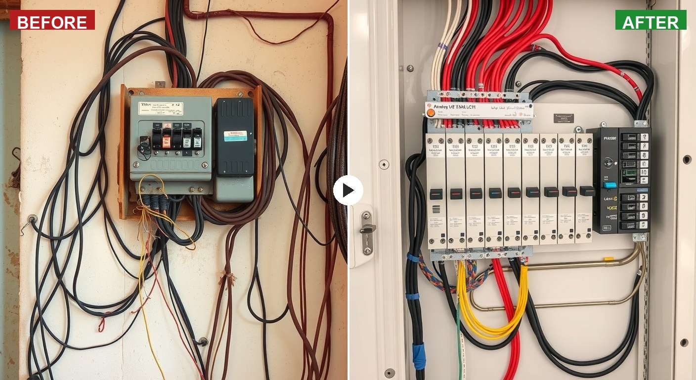 أعمال كهربائية في الشارقة — قبل وبعد خدمة رفيق