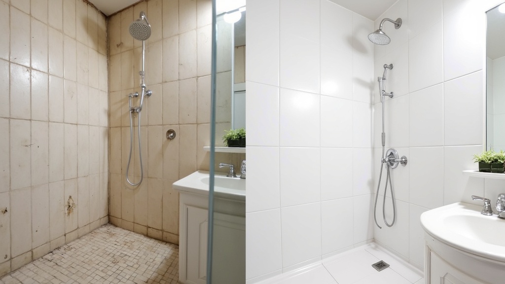 تركيب سيراميك حمامات في الشارقة — قبل وبعد خدمة رفيق