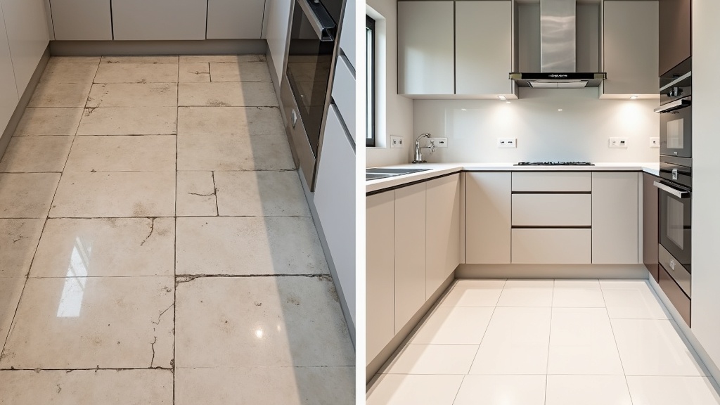 تركيب سيراميك مطابخ في عجمان — قبل وبعد خدمة رفيق