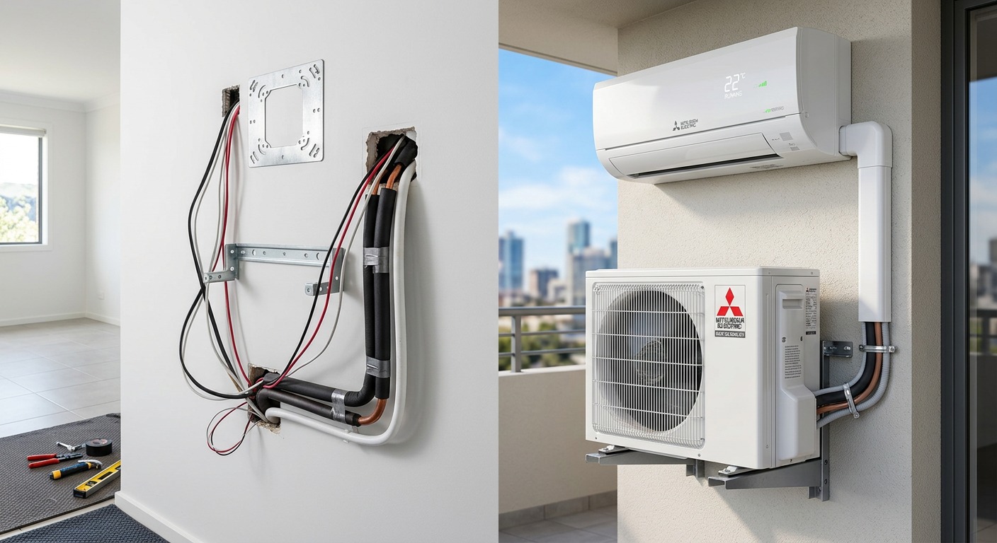 تركيب مكيفات في أبوظبي — قبل وبعد خدمة رفيق