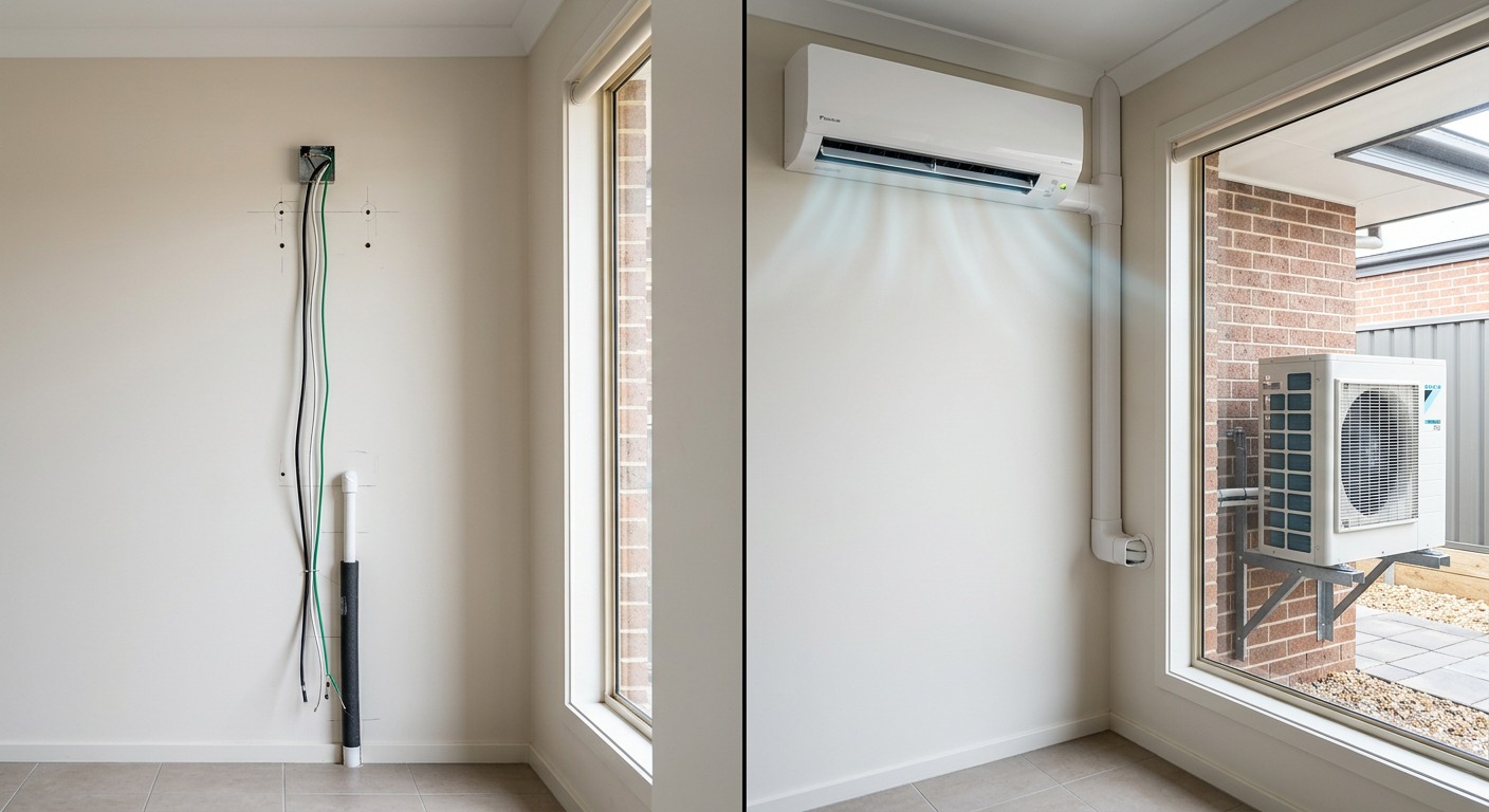 تركيب مكيفات في الشارقة — قبل وبعد خدمة رفيق