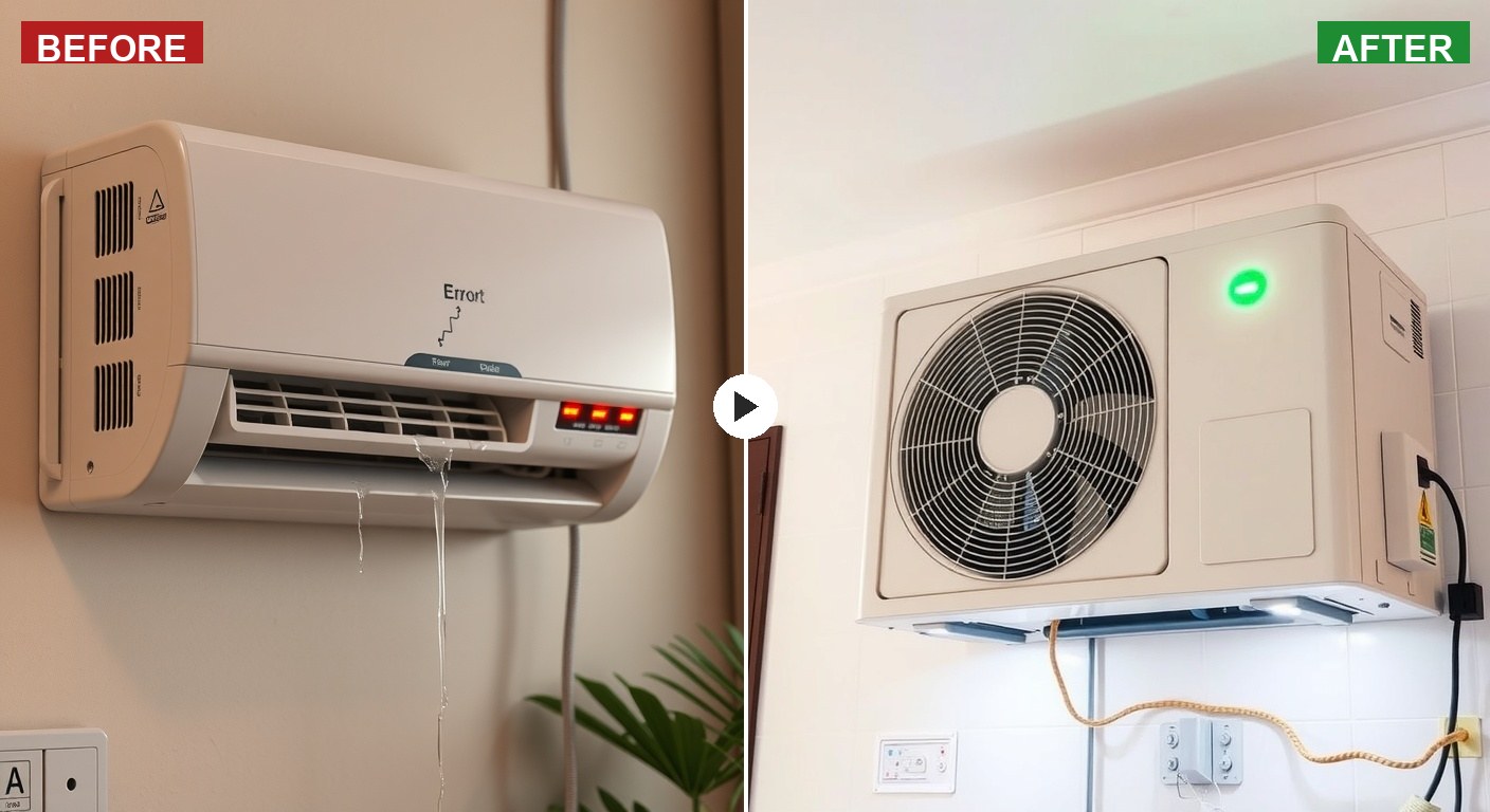 تصليح مكيفات سبلت في الإمارات — قبل وبعد خدمة رفيق