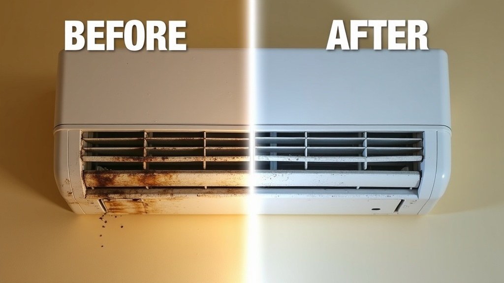 تصليح مكيفات في عجمان — قبل وبعد خدمة رفيق