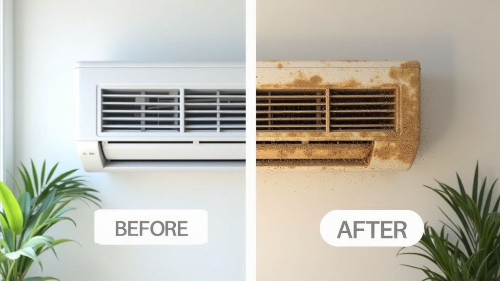 صيانة مكيفات في الشارقة — قبل وبعد خدمة رفيق