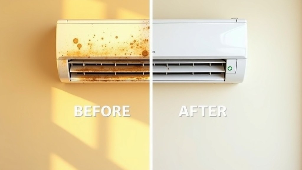 صيانة مكيفات في عجمان — قبل وبعد خدمة رفيق