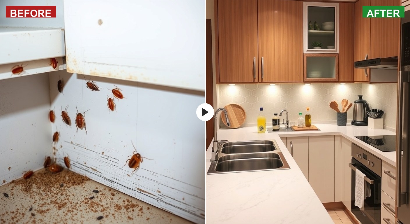 مكافحة حشرات في الشارقة — قبل وبعد خدمة رفيق