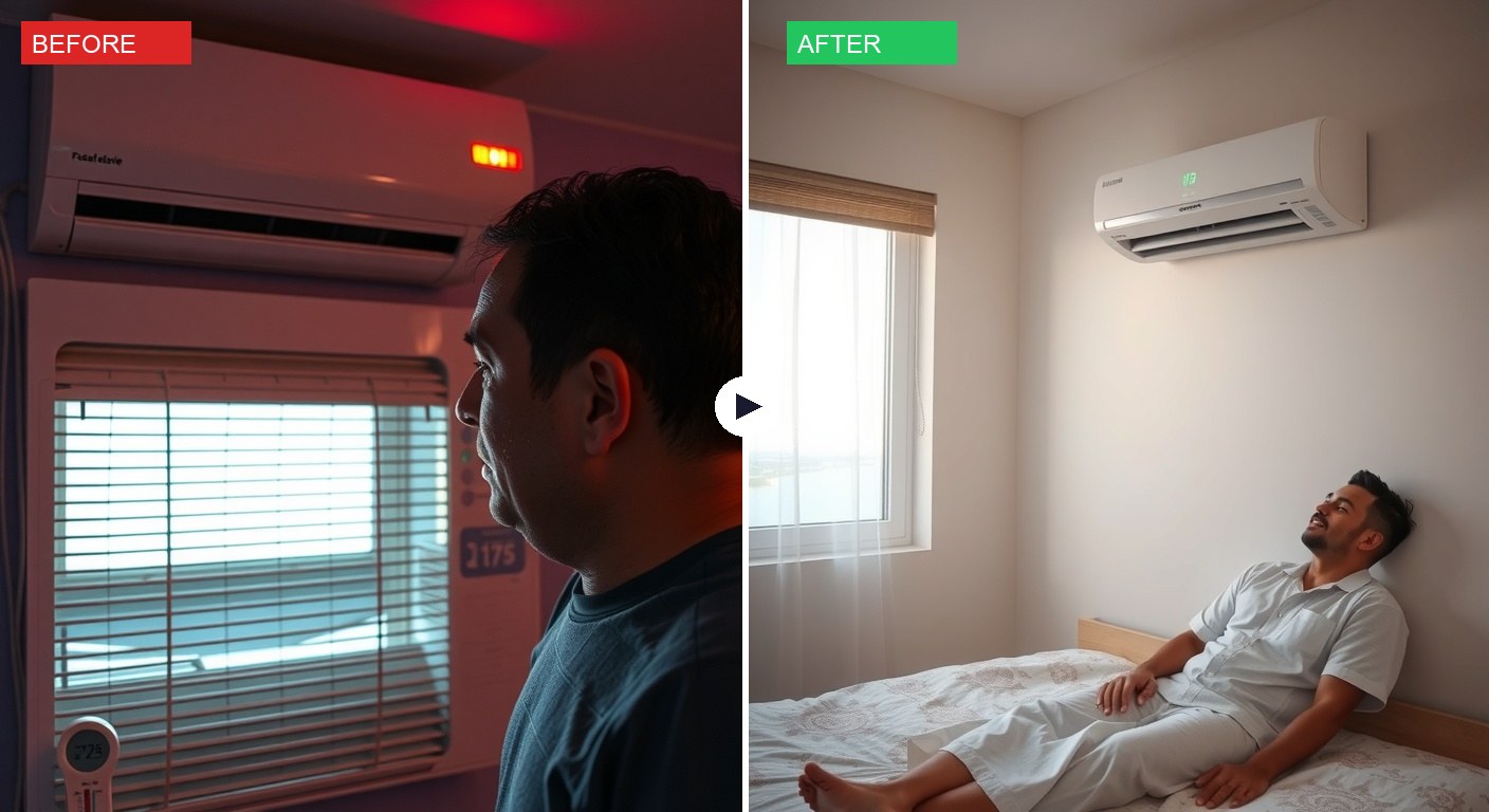 مكيف لا يبرد في الإمارات — قبل وبعد خدمة رفيق